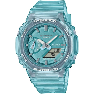 Abbildung von G SHOCK Skeleton Metallic DIAL Uhr, Damen, Größe: One Size, Light blue