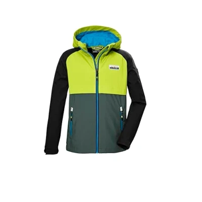 Abbildung von killtec Jungen Softshelljacke/Outdoorjacke mit Kapuze KOS 137 BYS SFTSHLL JCKT, lime, 176, 42999 000