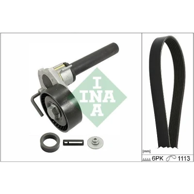 Abbildung von INA 529 0514 10 Keilrippenriemensatz Generatorfreilauf prüfen und ggf. erneuern VOLKSWAGEN: GOLF 5, Passat B6 Variant, 6, SKODA: Octavia 2 Combi