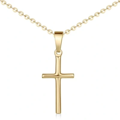 Abbildung von MATERIA Kreuz Anhänger Halskette Gold Damen Silber 925 vergoldet KA 305 Gold_K143