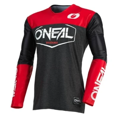 Abbildung von O&#039;NEAL Motocross Trikot Enduro Motorrad Schnell trocknendes Performance Material, Mit großer Bewegungsfreiheit, Slim Fit Schnitt Jersey Mayhem Hexx Erwachsene Schwarz Rot Größe L
