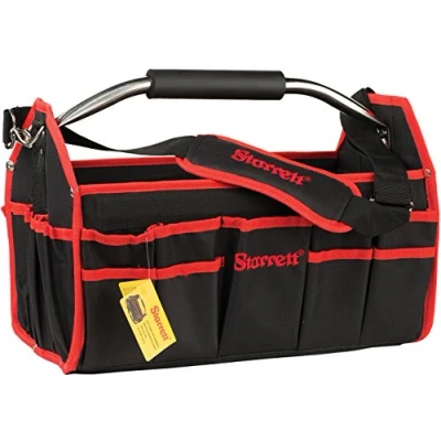 Abbildung von Starrett Robuste Werkzeugtasche 99210 11 Großer offener Werkzeugträger für Elektrik und Wartung mit 26 Taschen Multifunktionaler Tragetaschen Organizer verstellbarem Schultergurt