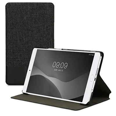 Abbildung von kwmobile Schutzhülle kompatibel mit Huawei MediaPad M3 8.4 Hülle Slim Tablet Cover Case Ständer Dunkelgrau Schwarz