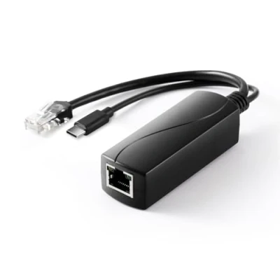 Abbildung von Revotech Gigabit Aktiv PoE Splitter Typ C 5V 2,4A Ausgang, IEEE 802.3af 10/100/1000Mbps für Ladekabel RJ45 Port Stromversorgung über Ethernet Splitteradapter(TYPEC0502G)