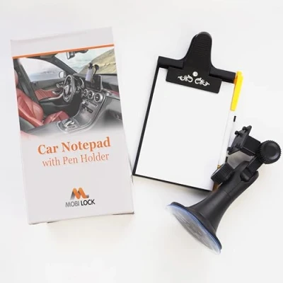 Abbildung von Mobi Lock Auto Klemmbrett, Dashboard Memoblock mit Stifthalter &amp; Blockhalterung Universal Saugnapf, Flexible Nackenhalterung Ermöglicht es Ihnen, unterwegs 1 Block Notizen