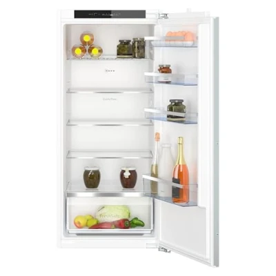 Abbildung von Neff KI1412FE0, Einbaukühlschrank, N50, EEK: E, 122,5x56 cm, Kühlen 204 l, 35dB, LED Beleuchtung, Sicherheitsglas, Flachscharnier, 1 Fresh Safe Schublade, Made in Germany