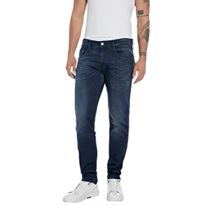 Abbildung von Replay Herren Jeans Anbass Slim Fit mit Power Stretch, Dark Blue 007 2 (Blau), 32W / 36L