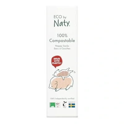 Abbildung von Eco by Naty Ökologische Baby Windelbeutel 100% kompostierbar und biologisch abbaubar (1 x 50 Stück)