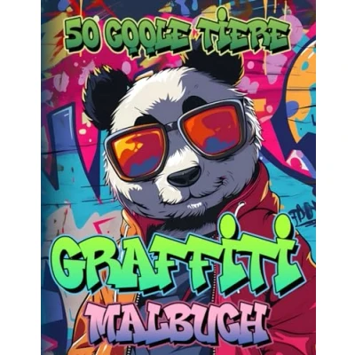 Abbildung von Graffiti Malbuch für Kinder ab 10: Street Art Designs mit 50 Coolen Tieren zum Ausmalen Teenager