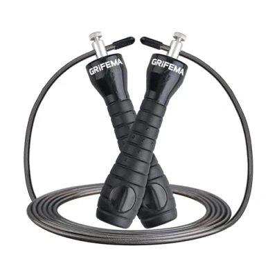 Abbildung von GRIFEMA Springseil, Speed Rope Verstellbar mit Rutschfester Griffe, Länge Einstellbar, Rutschfest, Springseil Erwachsene Fitness für und Ausdauer Seilspringen