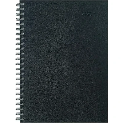 Abbildung von Zettler Wochenplaner Balacron 2025 schwarz, 15x21cm, Taschenkalender mit 128 Seiten 1 Woche auf 2 Seiten, Adressteil, Notizbereich, Monatsübersicht, Mondphasen und internationales Kalendarium