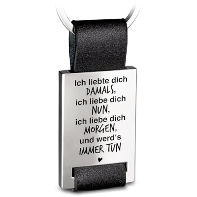 Abbildung von FABACH Liebe Schlüsselanhänger mit Gravur aus Leder Ich dich für Partner Freundin Geschenk Freund Paare liebte damals