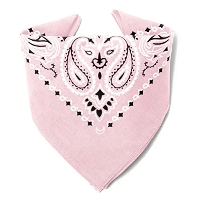Abbildung von Karl Loven Puderrosa Bandana Paisleymuster 100% Baumwolle Dicker Stoff 20 Exklusivfarben
