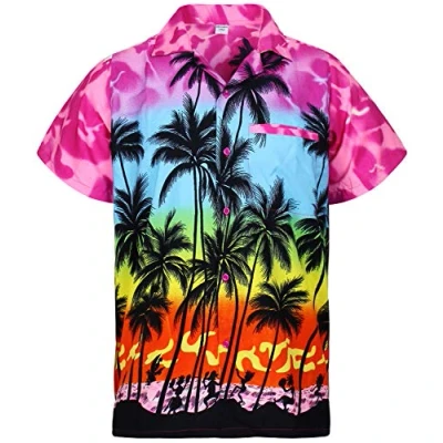 Abbildung von V.H.O. Funky Hawaii Hemd, Herren, Kurzarm, Beach, Eclectic Pink, S