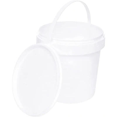 Abbildung von BenBow Eimer mit Deckel 1l weiß 20x lebensmittelecht, stabil, luftdicht, auslaufsicher, geruchsneutral Plastikeimer Henkel lee