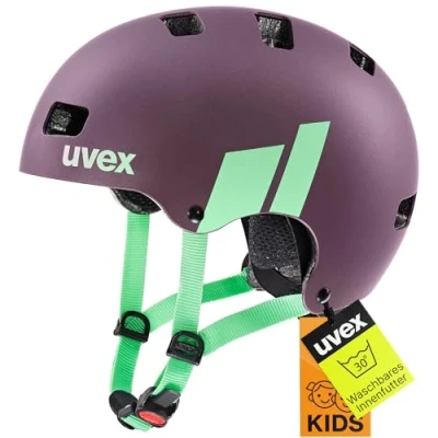 Abbildung von uvex kid 3 cc robuster Fahrradhelm für Kinder individuelle Größenanpassung optimierte Belüftung plum mint 51 55 cm