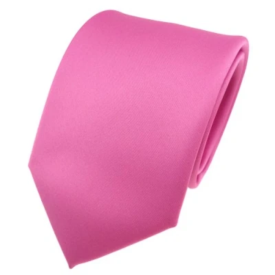 Abbildung von TigerTie Herren Krawatte Klassische 8 cm Satin in rosa pink einfarbigem Design, ideal für Geschäftstermine, festliche Anlässe und die Freizeit