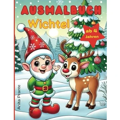 Abbildung von Ausmalbuch Wichtel für Kinder ab 4 Jahren Malheft Weihnachten Malbuch Kinder: Adventskalender 26 ... Nikolausgeschenk Wichtelgeschenk