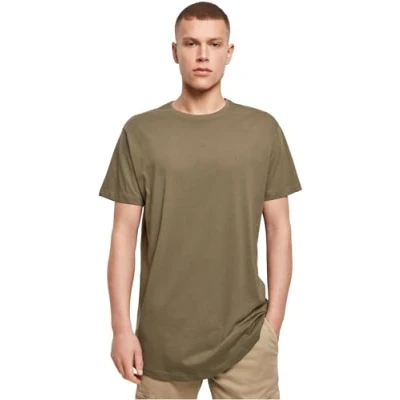 Abbildung von Build Your Brand Herren Shaped Long Tee T Shirt, Olive, M