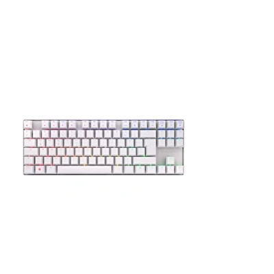 Abbildung von CHERRY MX 8.2 TKL Wireless, Kabellose Gaming Tastatur ohne Nummernblock, Deutsches Layout (QWERTZ), mit Metallkoffer für Transport, BROWN Switches, Weiß