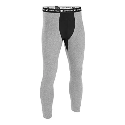 Abbildung von STARK SOUL Lange Unterhose für Herren, Long John Pant aus Baumwolle, Grau, Gr. L