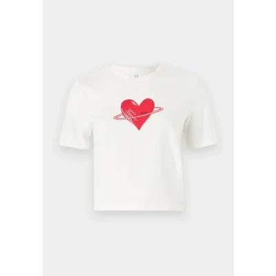 Abbildung von ONLY Onlvallie LIFE LOVE Tshirt print, Damen, Größe: XS, Cloud dancer