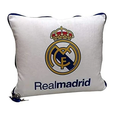 Abbildung von Real Madrid CF Kissen für Haus, Unisex, quadratisch, Kunststoff, Mehrfarbig, offizielles Lizenzprodukt (CyP Brands)