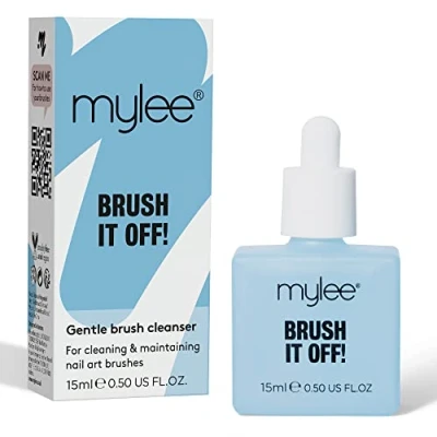 Abbildung von Mylee Brush It Off Professioneller Pinselreiniger, Reinigt Nagelpinsel für UV Lack und Nailart Pinsel Vegan, Transparent Alkoholfrei (15ml)