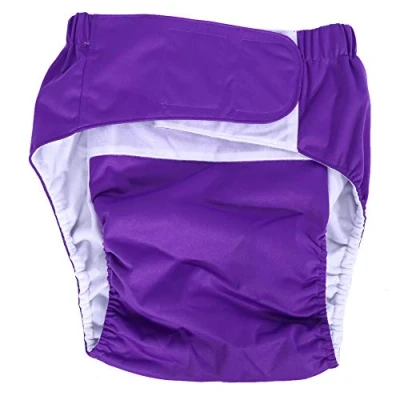 Abbildung von DEWIN Erwachsenen Windel, Stoffwindel Erwachsene Adult Waschbar Adjuatable Incontinent Care Tuch Windel Breathable Windelhosen (Farbe: Dunkelviolett)