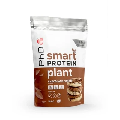 Abbildung von PhD Nutrition Smart Protein Plant Pulver, Pulver vegan 500g Schokokeks 18g Proteine, Zucker und kalorienarmer Shake, Eiweißpulver auch zum Backen ideal geeignet