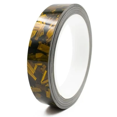 Abbildung von Finest Folia 8,5 Meter Forged Carbon Zierstreifen Auto LKW Motorrad Boot Modellbau Basteln DIY Deko Dekorstreifen Klebestreifen selbstklebend wetterfest (Gold Glanz Carbon, 20mm)