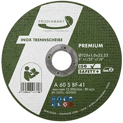 Abbildung von PRODIAMANT Trennscheibe 125mm x 1,0mm 25 Stück Inox Flexscheibe für Metall Stahl und Edelstahl