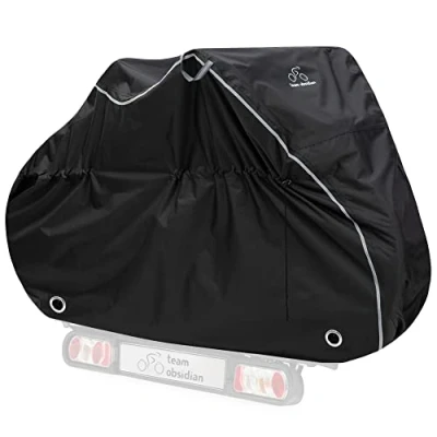 Abbildung von TeamObsidian Fahrradgarage wetterfest Fahrradabdeckung wasserdicht 300D Fahrrad Garage Outdoor 1 bis 3 Fahrräder Fahrradplane Abdeckung Fahrradschutzhülle unterwegs