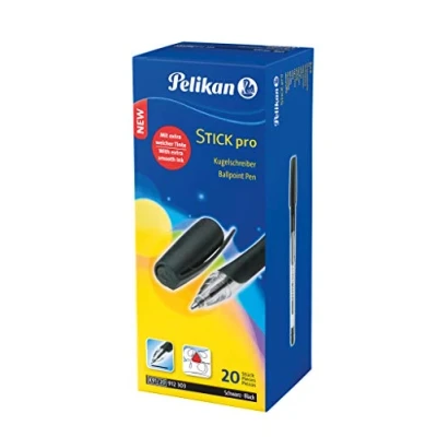 Abbildung von Pelikan Kugelschreiber Stick pro, 1 Box mit 20 Stück, Schreibfarbe: schwarz