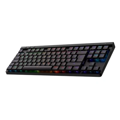 Abbildung von Logitech G G515 LIGHTSPEED TKL kabellose flache Gaming Tastatur, LIGHTSYNC RGB, dünnes Profil ohne Ziffernblock, PBT Tastenkappen, taktile mechanische Switches, Deutsches QWERTZ Layout Schwarz