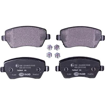 Abbildung von HELLA 8DB 355 010 851 Bremsbelagsatz nicht für Verschleißwarnanzeiger vorbereitet mit Bremssattelschrauben RENAULT: Duster, Clio 4, Megane 4