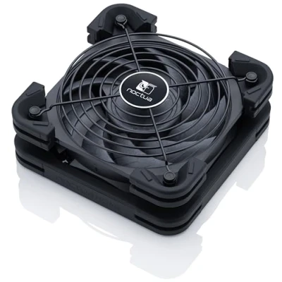 Abbildung von Noctua NV FS2, Mehrzweck Lüfterset für Gerätekühlung mit Preisgekröntem NF A12x25 120mm Lüfter, Anti Vibrations Dichtlippe und Pads, Lüftergitter NA FC1 Geschwindigkeitsregler (Schwarz)