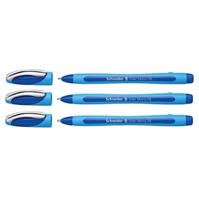 Abbildung von Schneider Slider Memo XB Kugelschreiber (mit Kappe, Strichstärke: XB, Made in Germany) (Blau, 3er)