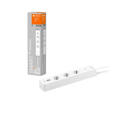 Abbildung von LEDVANCE Smart Plug mit WiFi Technologie, dreifache Steckdosenleiste Überlastschutz und Überspannungsschutz inklusive USB Anschlüsse, steuerbar über App, Alexa Google