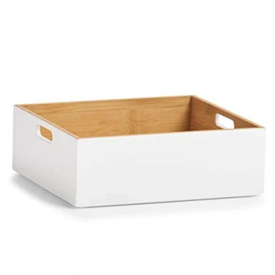 Abbildung von ZELLER PRESENT SCHÖNER LEBEN. PRAKTISCH WOHNEN. Aufbewahrungskiste, Bamboo, weiß
