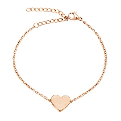 Abbildung von Nuoli® Damen Armband Herz Rosegold (15 + 5cm verstellbar) filigranes Armkettchen für Frauen und Mädchen