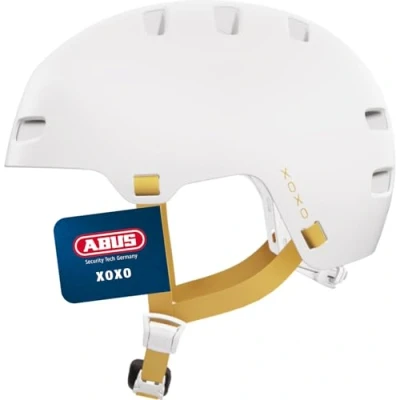 Abbildung von ABUS Fahrradhelm XOXO Cityhelm im Skater Look Helm für Skateboard, Fahrrad, Scooter mit optimiertem Kinnpolster Jugendliche und Erwachsene Größe M, Weiß