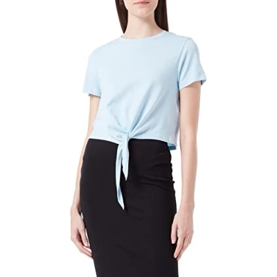Abbildung von ONLY Women&#039;s ONLMAY S/S Short Knot TOP JRS T Shirt, Cashmere Blue, L