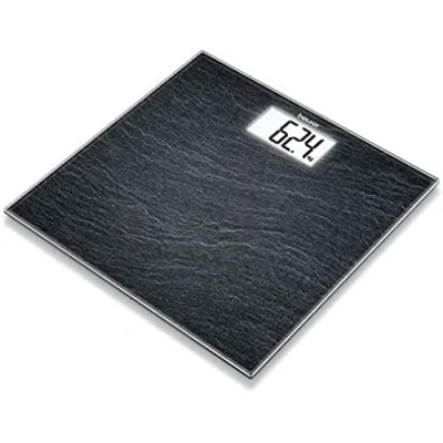 Abbildung von Beurer GS 203 Slate, Glaswaage in Schieferoptik, extra große LCD Anzeige, 150 kg Tragkraft