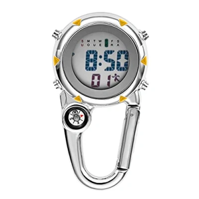 Abbildung von JewelryWe Digital Taschenuhr mit Karabiner Karabineruhr Pocket Fob Gürtelclip Uhr für Ärzte, Krankenschwestern
