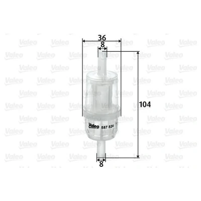 Abbildung von VALEO 587524 Kraftstofffilter Leitungsfilter 8 MERCEDES BENZ: 190, MB 100 Platform/Chassis, Minibus