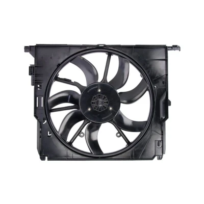 Abbildung von NRF 47727 Lüfter 485 12 600 mit Kühlerlüfterrahmen (Zarge), bürstenloser Motor BMW: 5 Touring
