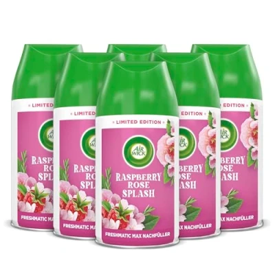 Abbildung von Air Wick Freshmatic Max Raumspray Nachfüller für den Duft: Raspberry Rose Splash 6 x 250 ml