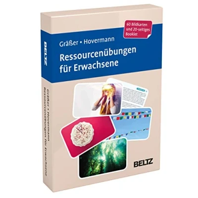 Abbildung von Ressourcenübungen für Erwachsene: 60 Bildkarten mit 20 seitigem Booklet in stabiler Box, Kartenformat 9,8 x 14,3 cm. (Beltz Therapiekarten)