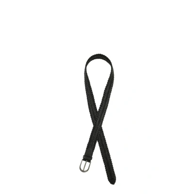 Abbildung von Ulla Popken Damen, echtes Leder, geflochten, Metallic Schließe Gürtel, schwarz, 95